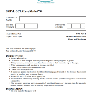 9709/12/O/N/25 Guess Paper